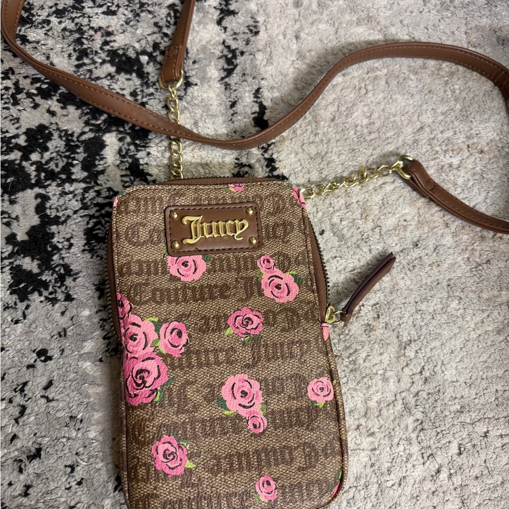 Juicy Couture Floral Brown Crossbody Bag